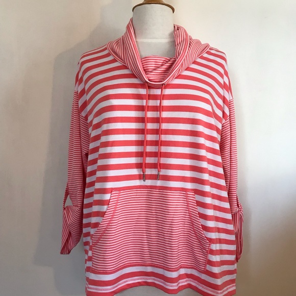 Ruby Rd. Tops - RUBY RD. Coral striped 3/4 sleeve casual Size XLP